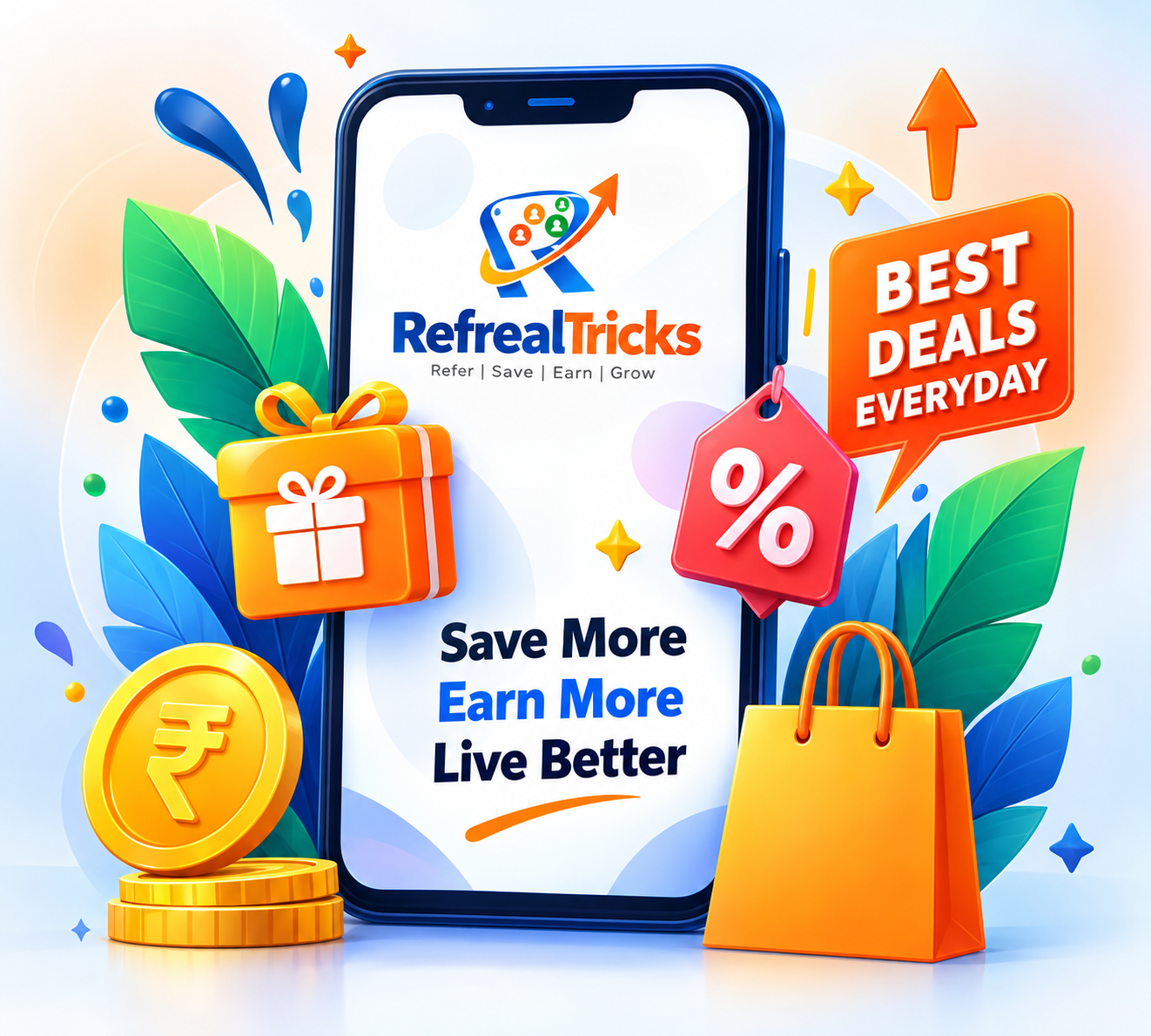 ReferralTricks offers, gift cards and shopping deals illustration