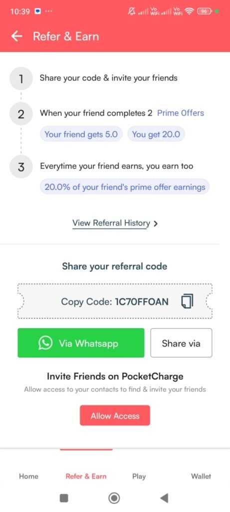 pocketcharge Refer & Earn