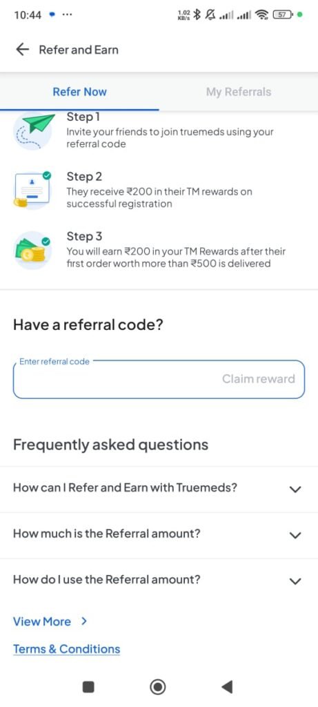 truemeds apply refer code