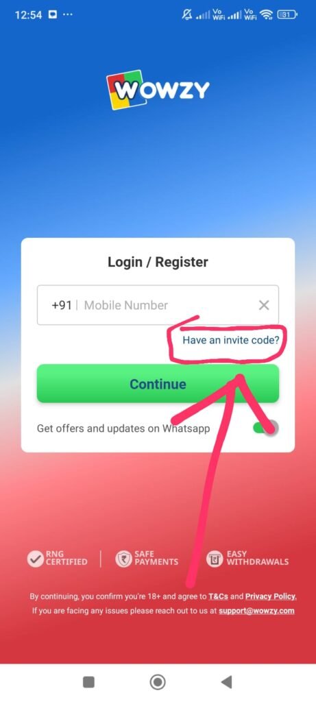 wowzy Have a referral code