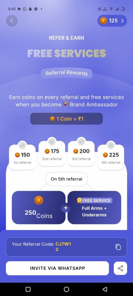 yes madam refer and earn